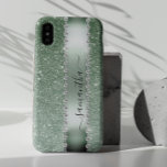 Diamond Green Faux Glitter Calligraphy Monogram  Samsung Galaxy S22 Ultra Case<br><div class="desc">Any glitter or diamonds in design are photos and simulated. This design may be personalized in the area provided by changing the photo and/or text. Or it can be customized by clicking Personalize this Template and then choosing the click to customize further option and delete or change the color of...</div>