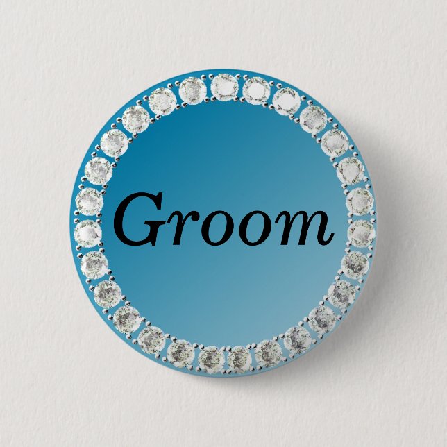 Diamond Groom Pinback Button (Front)