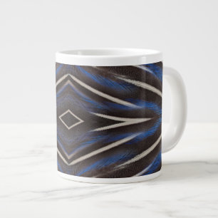 Diamond guinea fowl feather design large coffee mug