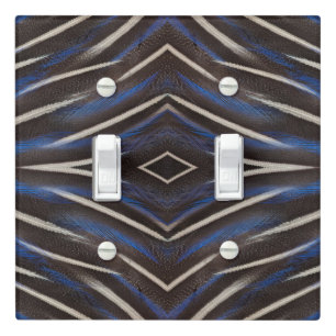 Diamond guinea fowl feather design light switch cover