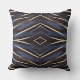 Diamond guinea fowl feather design throw pillow