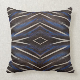 Diamond guinea fowl feather design throw pillow