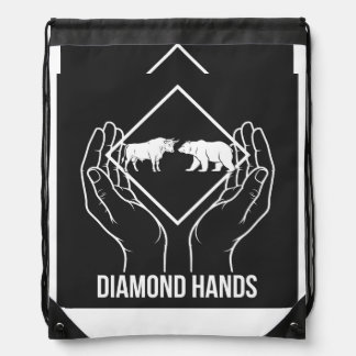 Diamond Hands — Drawstring Backpack