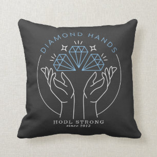 Diamond Hands Stock & Crypto Trader Funny Throw Pillow