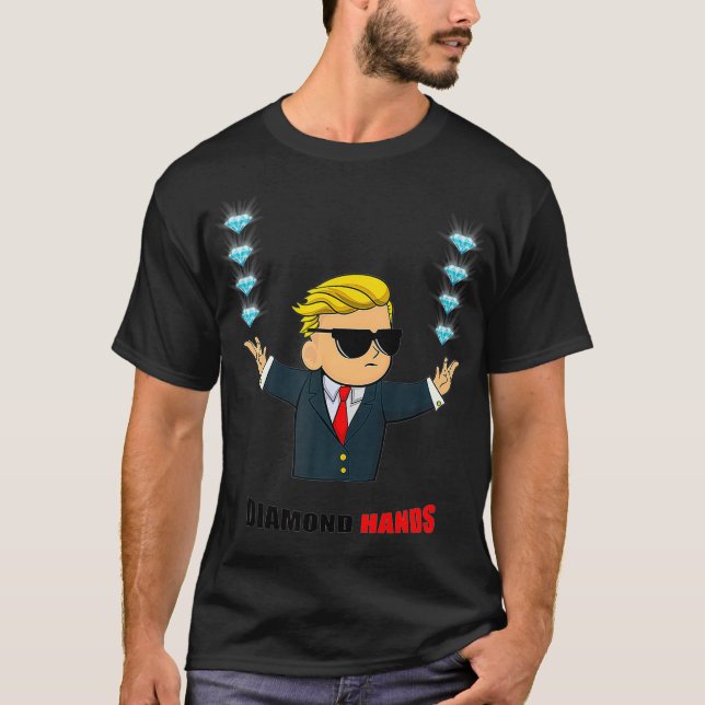 Diamond Hands Wall Street Bets Mascot Magic  T-Shirt (Front)