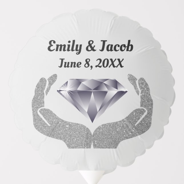 Diamond Hands Wedding Balloon (Front)