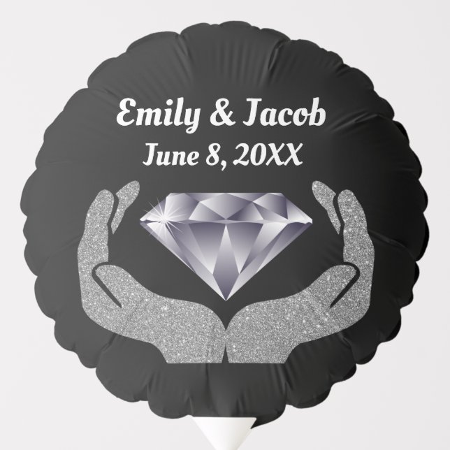 Diamond Hands Wedding Balloon (Front)