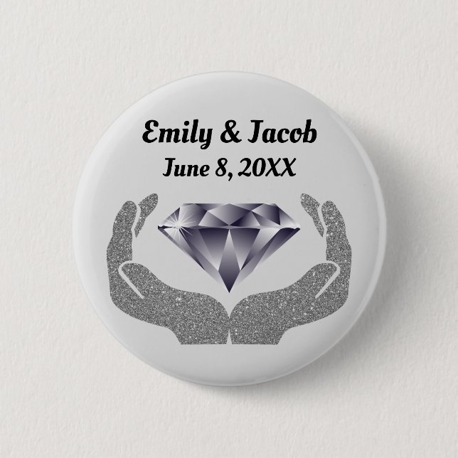 Diamond Hands Wedding Button (Front)