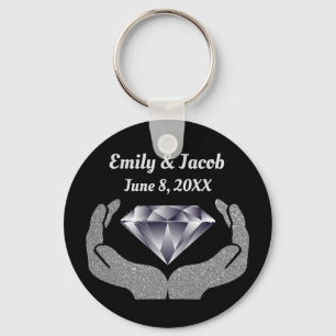 Diamond Hands Wedding Keychain