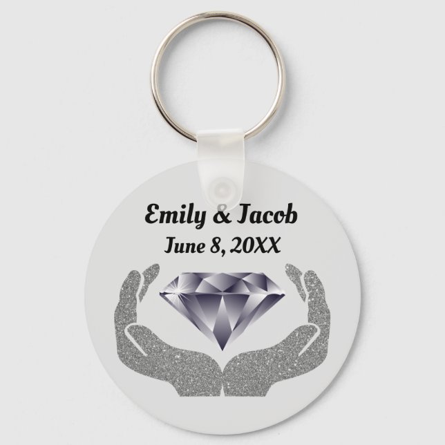 Diamond Hands Wedding Keychain (Front)
