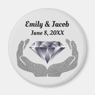 Diamond Hands Wedding Magnet