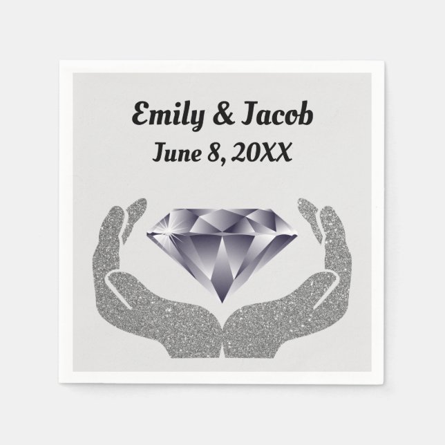 Diamond Hands Wedding Paper Napkin (Front)