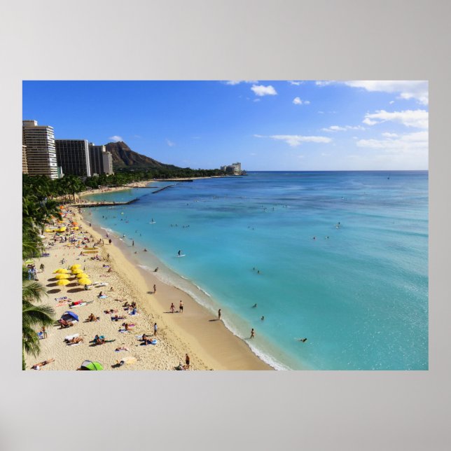 Diamond Head and Waikiki Poster (Front)