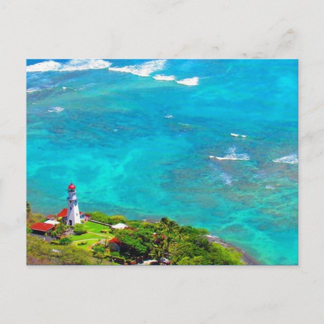 diamond head blue lighthouse postcard (Front)