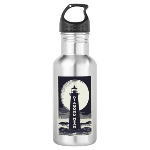Diamond Head Lighthouse Hawaii Moon Stainless Steel Water Bottle