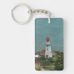 Diamond Head Lighthouse in Hawaii photo Keychain