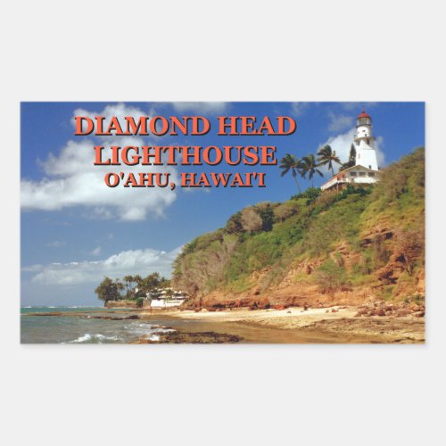 Diamond Head Lighthouse Oahu Hawaii Rectangular Sticker