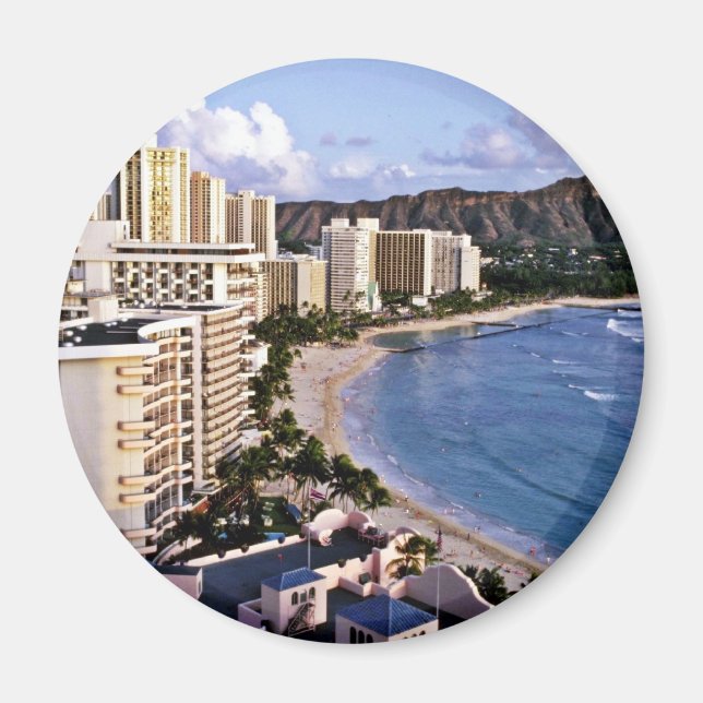 Diamond Head - Waikiki Beach, Oahu Magnet (Front)