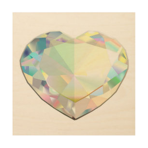 Diamond Heart 12" x 12" Wood Wall Art