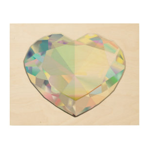 Diamond Heart 14" x 11" Wood Wall Art