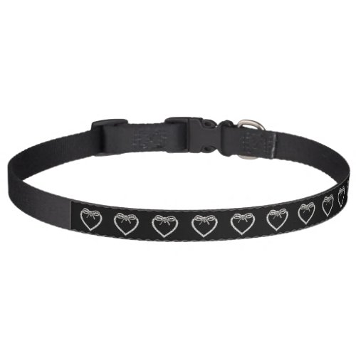 Diamond Heart And Bow Dog Collar