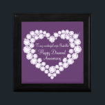 Diamond heart anniversary wife gift box<br><div class="desc">Pretty diamond graphic effect keepsake gift box. Perfect to showcase a extra special gift for your wife on an diamond anniversary or other special occasion. Gift box reads: "To my wonderful Wife Isabella. Happy Diamond Anniversary",  or can be customised with your own words. Exclusive design by Sarah Trett.</div>