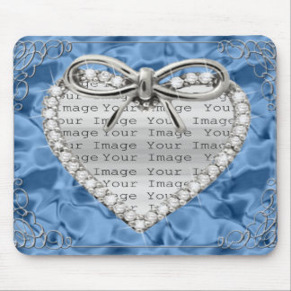 Diamond Heart Frame Blue Mouse Pad