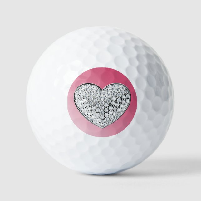 Diamond Heart Golf Balls (Front)