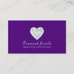 Diamond heart jewel jewelry business card