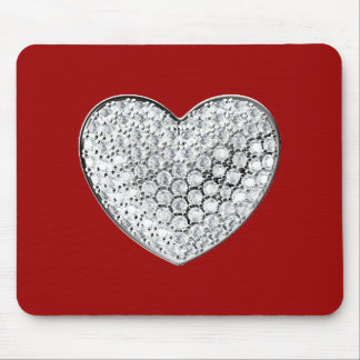 Diamond Heart - maroon bg Mouse Pad