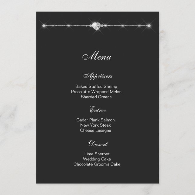 Diamond Heart Menu Card (Front)