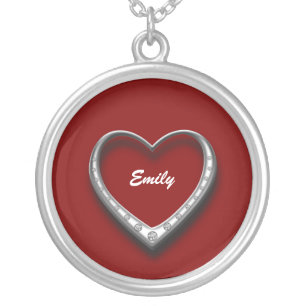 Diamond Heart(Personalize) Silver Plated Necklace