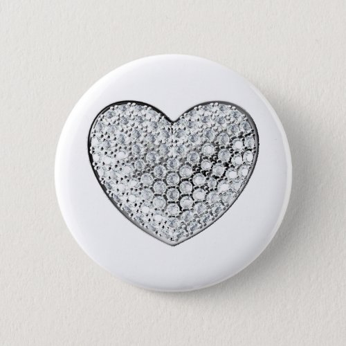 Diamond Heart Pinback Button