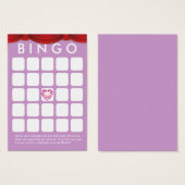 Diamond Heart Purple Bridal Shower Bingo Card (Front & Back)
