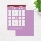 Diamond Heart Purple Bridal Shower Bingo Card (Desk)