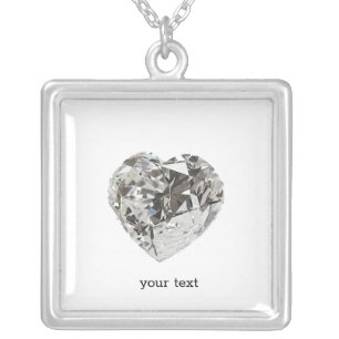 Diamond Heart Silver Plated Necklace