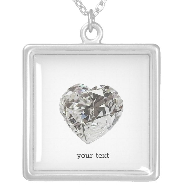 Diamond Heart Silver Plated Necklace (Front)