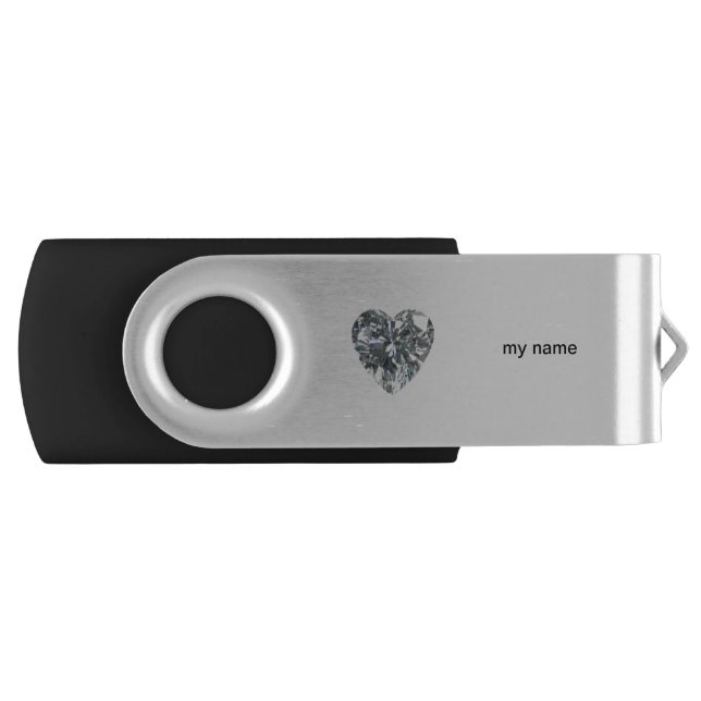 Diamond Heart USB swivel flash drive (Front)
