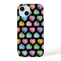 Diamond Heart Watercolor Pattern Cute Pastel Girly