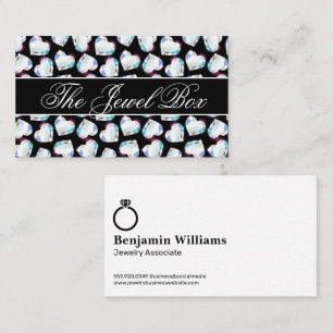 Diamond Hearts Pattern   Wedding Ring Business Card