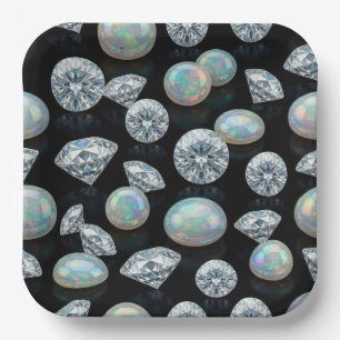 Diamond High End Formal Luxury Wedding Square Paper Plates