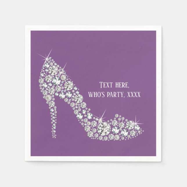 diamond high heels glitter elegant napkins (Front)