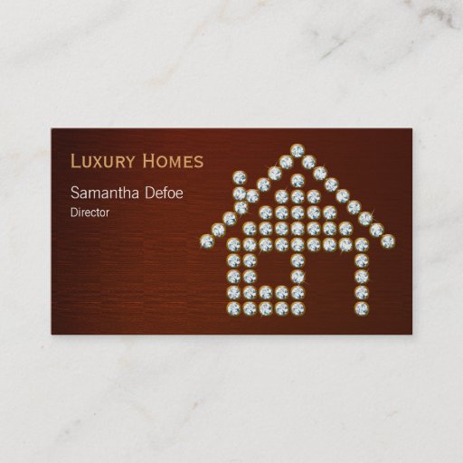 Customizable Diamond Home Real Estate Business Card