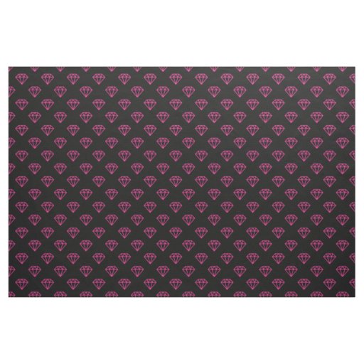 Diamond - Hot Pink on Black Fabric