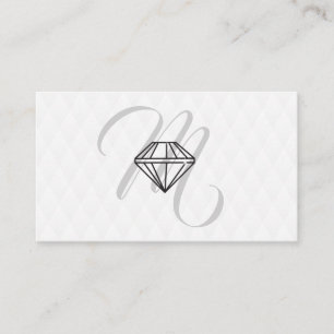 Diamond Icon / Monogram / Plush Diamond Pattern Business Card