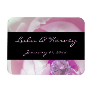 Diamond in Pink Rose Personal Wedding Magnet
