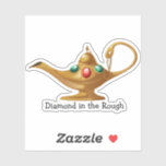 Diamond in the Rough Jeweled Gold Arabian Lamp Sticker