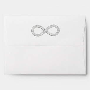 Diamond Infinity Faux Silver Glitter Envelope