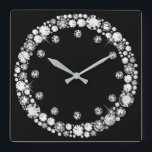 Diamond Infinity Square Wall Clock<br><div class="desc">It's Bling Time!  Brighten up your day with this sparkling diamond clock design.  Makes a perfect gift or great display piece for your home or office.
Please see this store for matching items and more sparkling designs. Thanks for shopping here!</div>