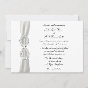 Diamond Infinity White Wedding Invitation